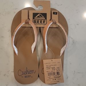 Reef leather flip flops size 10